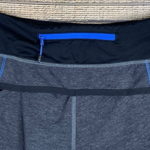 Lululemon Speed Shorts Heathered Black Lakeside Blue SZ 8 - Picture 5 of 10